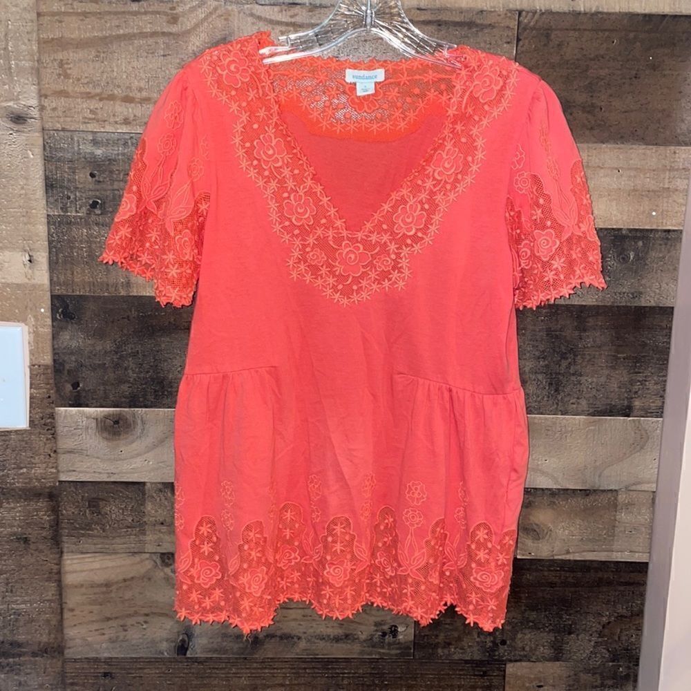 Sundance Coral LaVida Short Sleeve Top